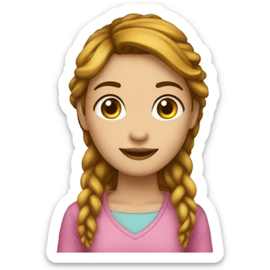 generame un emogi de una chica con una casa sticker