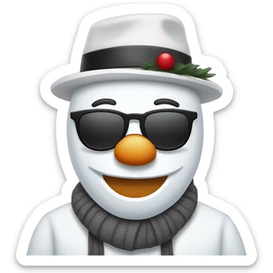 A snowman that’s a gangster rapper. sticker