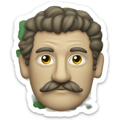 Celtic Briton man looking smug with big moustache, and painted woad face sticker