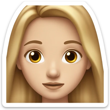 white girl, lightbrown long hair, hazel eyes sticker