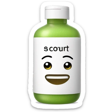 facial scrub bottle with label sticker