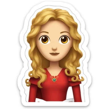 Cersei lannister red dress and a crowm evil face sticker
