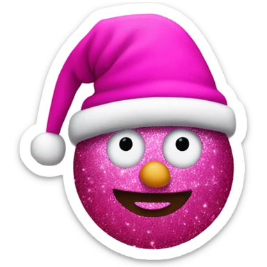 Hot pink snowman with glitter  sticker