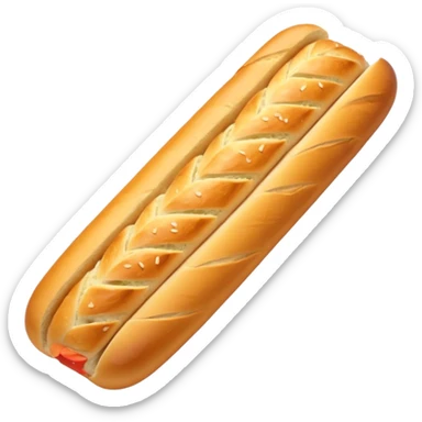 Garlic bread baguette with diagonal incisions sticker