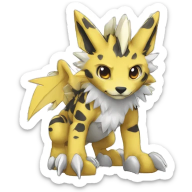 cute cool edgy Digimon-Fakemon-animal with cool markings full body sticker