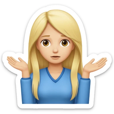 blonde cartoon girl long hair asking for a timeout sticker