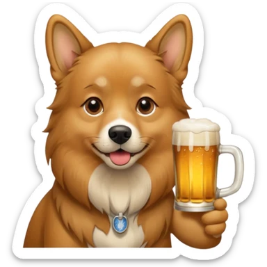 Ein Hund der talahon ist und Bier trinkt sticker