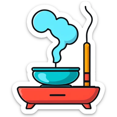 incense burner with smoke sticker