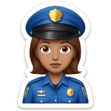 Brown hair female cop  sticker