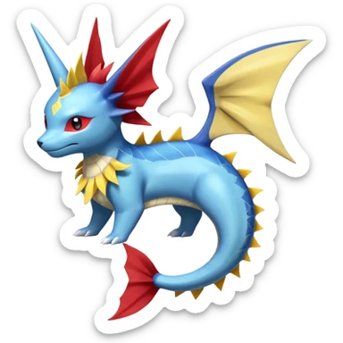 Manectric-Vaporeon-Salamence-Electrike-Amaura-koi-Fakemon-fusion, full body sticker