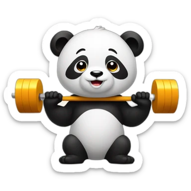 Panda who weightlifting  sticker