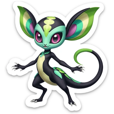 Colorful Exotic Meloetta-Virizion-Venom-Stitch-Fakémon-creature-hybrid sticker