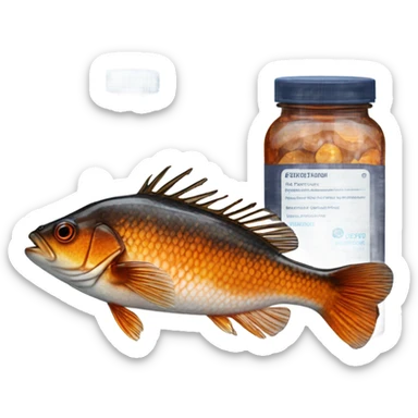 rockfish with prescription bottle sticker