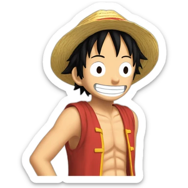 Luffy qui joue aux jeux vidéo  sticker