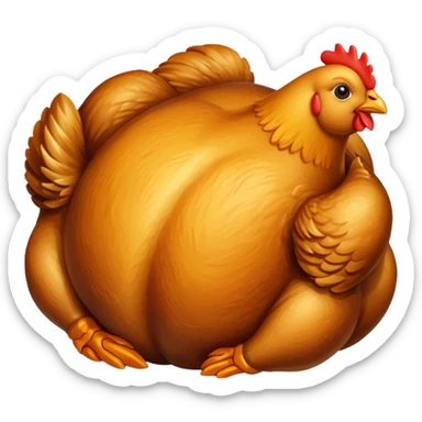 round chicken rost sticker