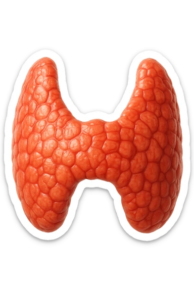 tiroide umana anatomica , iperrealistica 4k, isolato su sfondo bianco sticker