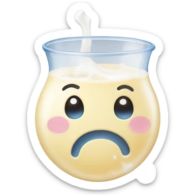 Smiley face with milk splotches on face sticker