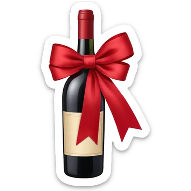 ribbon decoration on a wine bottle sticker