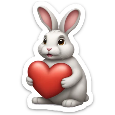 Bunny with heart sticker