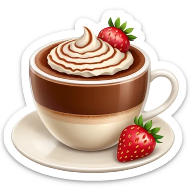 cappucino de morango 🍫 com moranguinho sticker