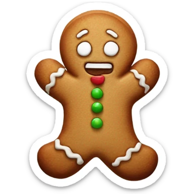 Gingerbread man mad with something in his hand sticker