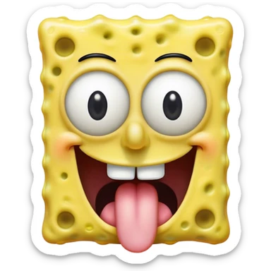 spongebob evil sticking out tongue  sticker