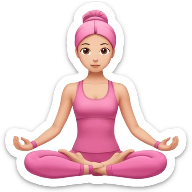 person in pink outfit doing pilates exercise sticker