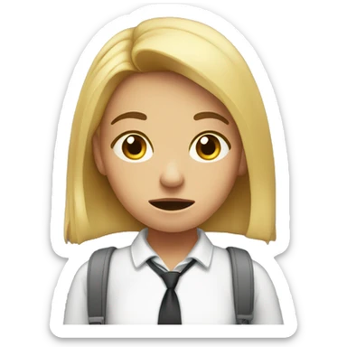 Anxious school girl sticker