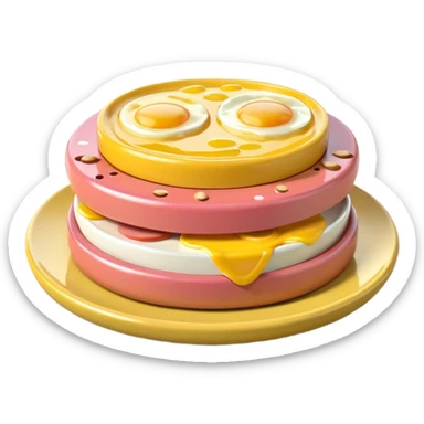 Toki Doki kawaii SPAM and eggs plate sculpture art sticker