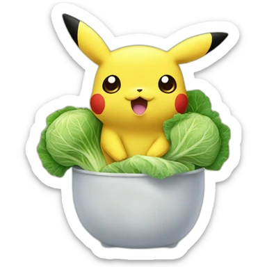 pikachu mutated with cabbage sticker