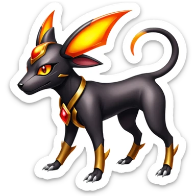 Shiny Gothic Exotic Futuristic Houndoom-Genesect-Torracat-Pokémon-Fakémon-hybrid-creature sticker