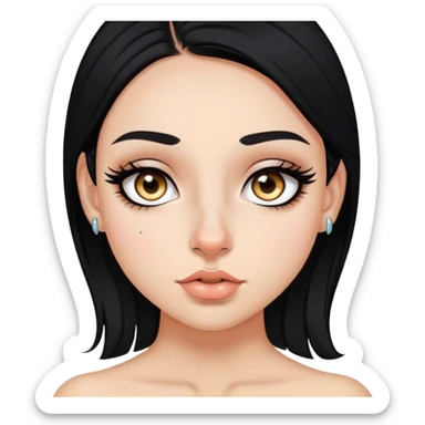 Dark haired girl with nose piercing eyeliner sticker