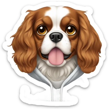 King Charles cavalier with hoodie sticker