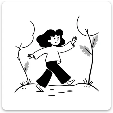 a girl in a hand drawn doodle style sticker