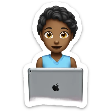 Girl Watching iPad  sticker