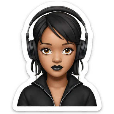 rihanna Black Headphones sticker