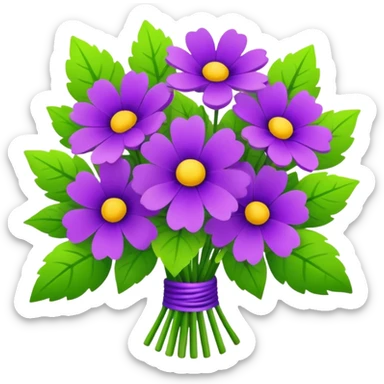 Purple and green flowers combo sticker