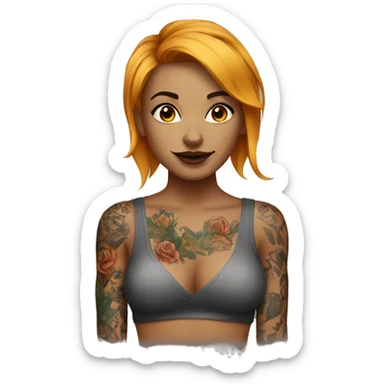 tattooed woman very attractive sticker
