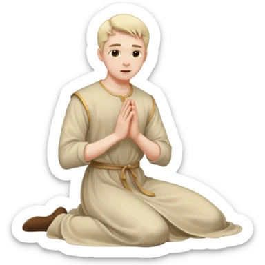 Submissive man on knees wearing female clothes sticker