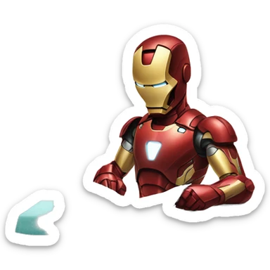 ironman ironing clothes sticker