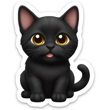 Black munchkin cat sticker