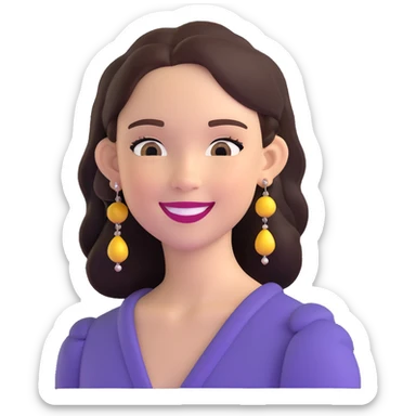 smiling girl with long dangling earrings sticker