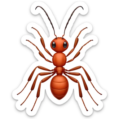 Red ant cartoon style sticker