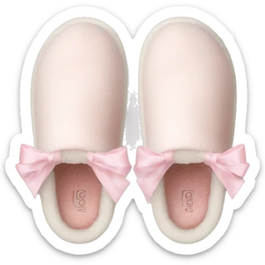 White Ugg slippers light pink bows  sticker