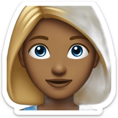 Ado de 14 ans avec tâche de rousseur et cheveux marron et yeux bleu sticker