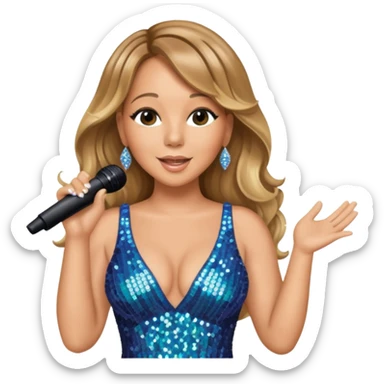 mariah carey is singing with mirco and twinkle dresss sticker