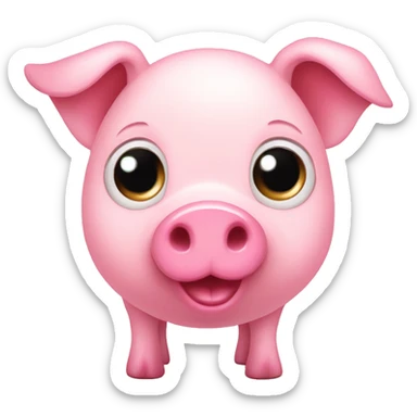 A little pink pig with big cute eyes  sticker