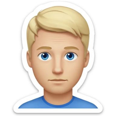 A guy with blonde hair and blue eyes that looks masculine sticker
