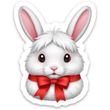 Red ribbon rabbit sticker