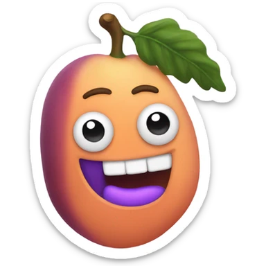 purple pickle in a peach sticker